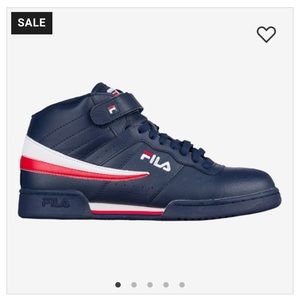 Navy Blue -Red-White -Fila High Top Shoe